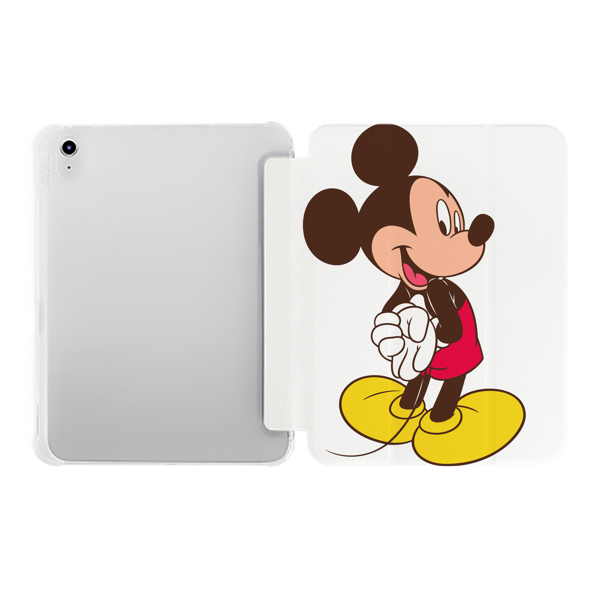 （画像用） ミッキーマウス Mickey Mouse IPad ケース ペン収納付き 三つ折りスタンド PUレザー×シリコン 対応機種9.5/10.5/10.9インチ
